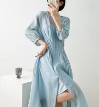 Load image into Gallery viewer, Women Casual And Comfortable V-Neck Long Dress With A-Line Hem For Summer Vacation
