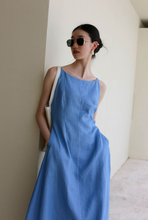 Load image into Gallery viewer, Ladies&#39; Summer Solid Color Linen Vacation Shirt Style Casual Dress, Sleeveless Dress
