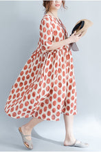 Load image into Gallery viewer, Red Dot Art Casual Travel Cotton Dress Women Clothes - FantasyLinen
