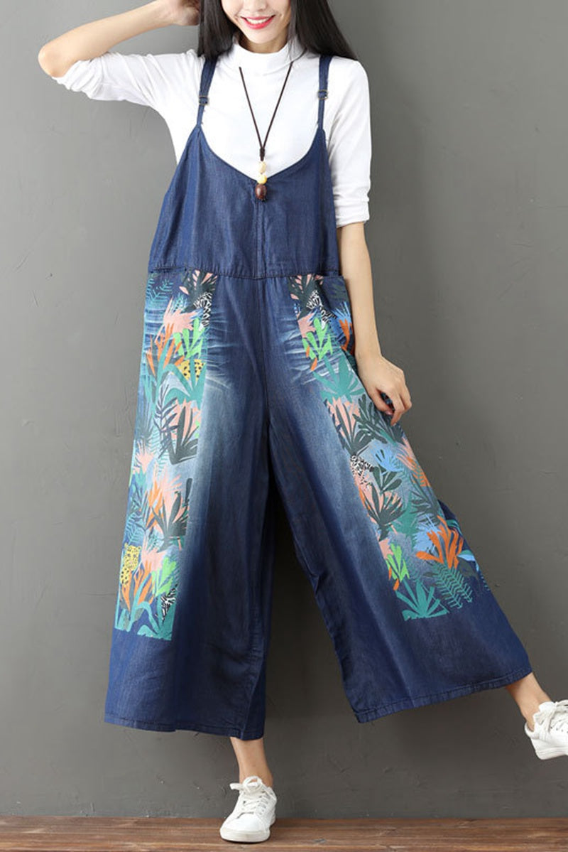 Loose denim jumpsuit on sale