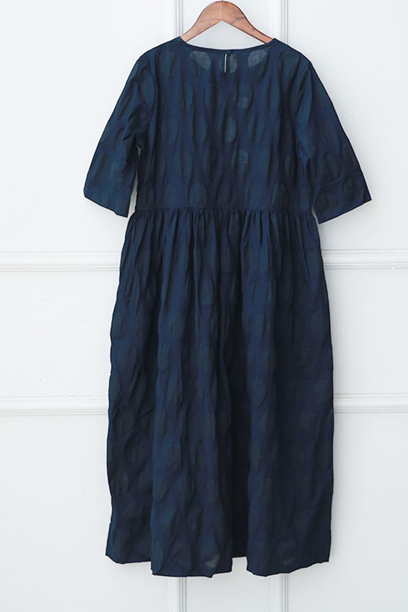 Blue Plus Size Casual Cotton Linen Dresses For Women Q9043– FantasyLinen