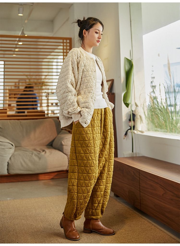 Harem pants women's autumn and winter fleece pants 2022 new
