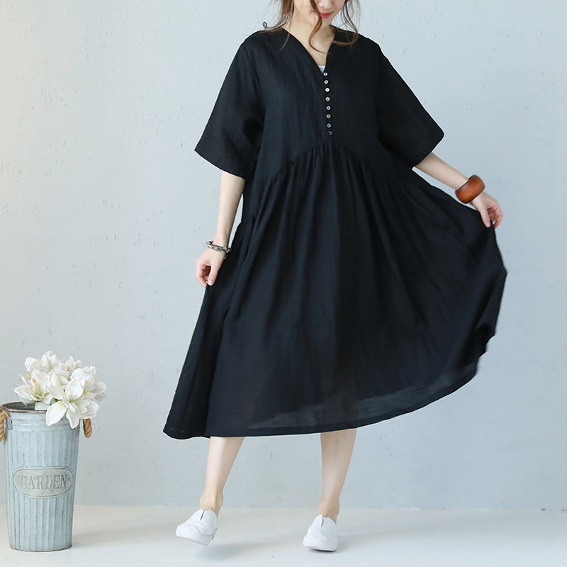 Vintage Plus Size Linen Dresses Women Loose Clothes Q1177– FantasyLinen